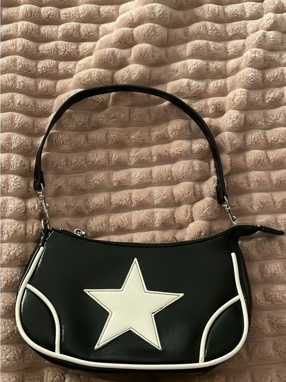 Urban Outfitters Black Shoulder Bag with White Star Accent